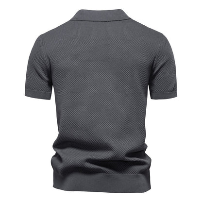 Business Casual Knitted Johnny collar Polo