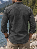 Washed Long-Sleeve Denim Shirt