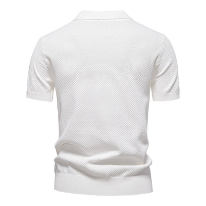 Business Casual Knitted Johnny collar Polo