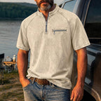 Washed Mandarin-Collar T-Shirt