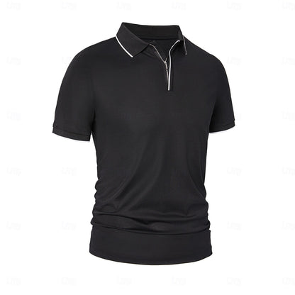 Cotton-Silk Quarter-Zip Polo