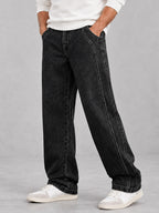 Washed Straight-Leg Jeans