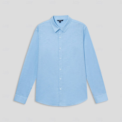 Cotton Linen Solid Color Shirt - oukumen