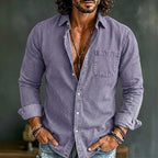 Washed Long-Sleeve Denim Shirt