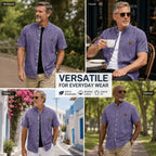 Washed Short-Sleeve Denim Shirt