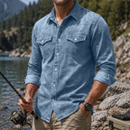 Washed Long-Sleeve Denim Shirt