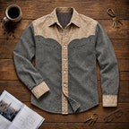 Patchwork Acid-Wash Denim Shirt