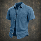 Acid-Wash Short-Sleeve Shirt