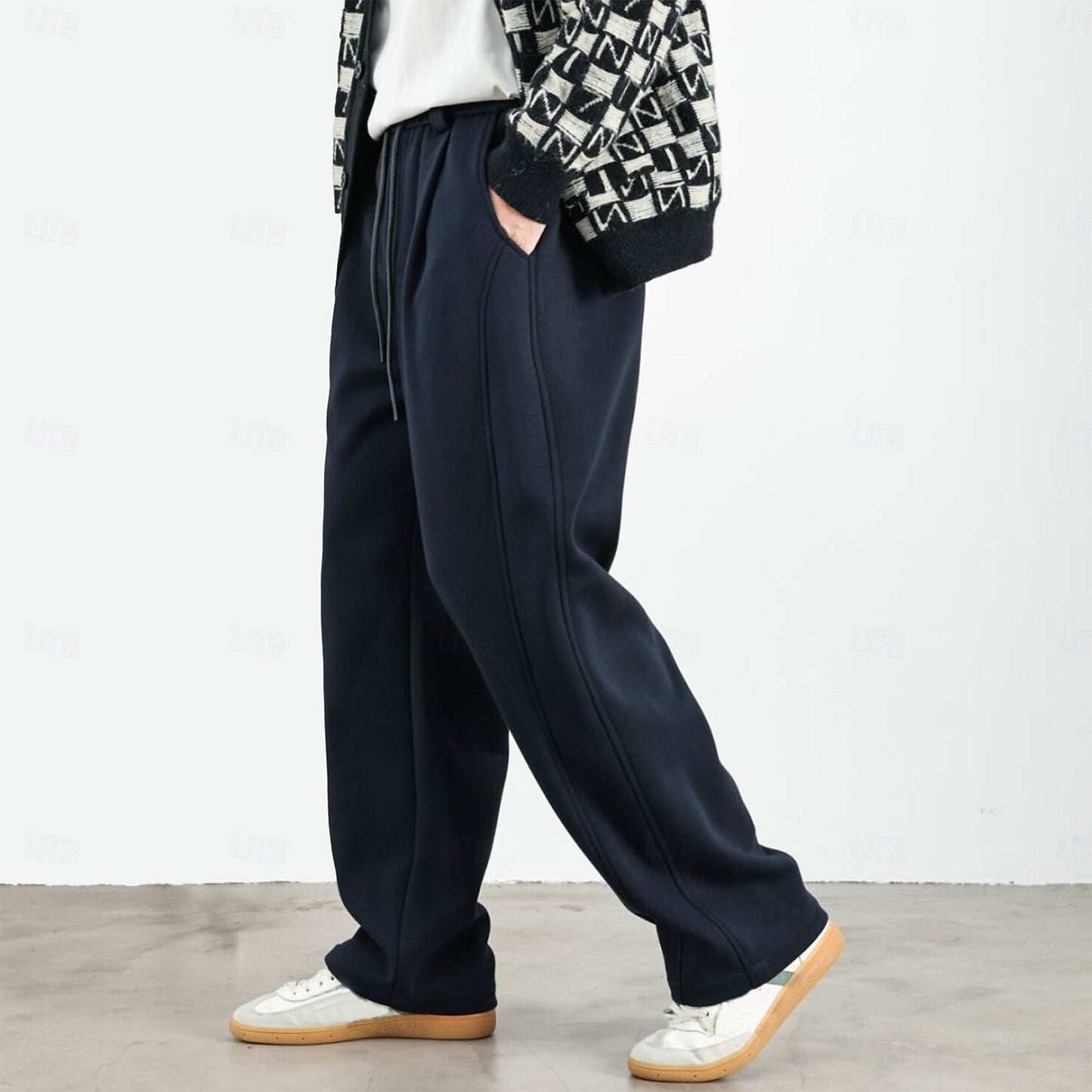 Fleece-lined Athletic Joggers - oukumen