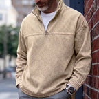 Stand-Collar Zip Polo Shirt