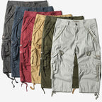 Drawcord-Hem Cargo Capri Shorts