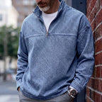 Stand-Collar Zip Polo Shirt