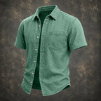 Acid-Wash Short-Sleeve Shirt