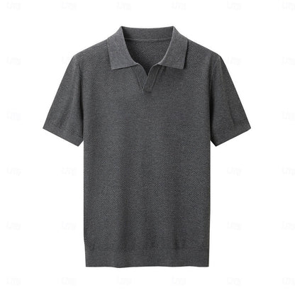 Linen-Silk Breathable Knit Polo