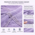 Washed Short-Sleeve Denim Shirt