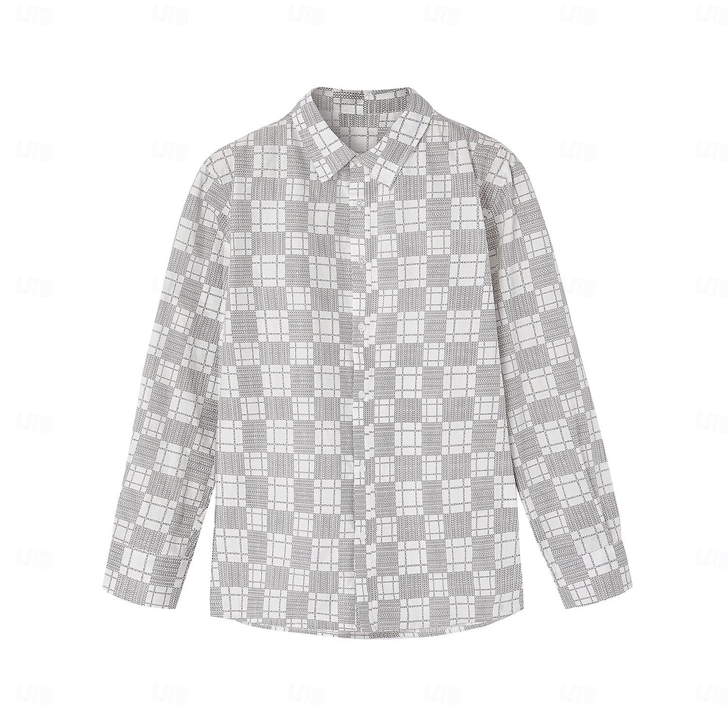 100% Cotton OKM Letter Check Pattern Shirt