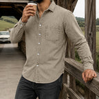 Acid-Wash Long-Sleeve Denim Shirt