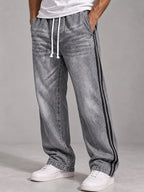 Side-Stripe Drawstring Jeans
