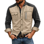 Color-Block Acid-Wash Shirt