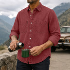 Acid-Wash Long-Sleeve Denim Shirt