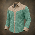 Acid-Wash Long-Sleeve Denim Shirt