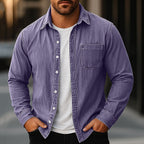 Washed Long-Sleeve Denim Shirt
