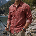 Washed Long-Sleeve Denim Shirt