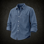Acid-Wash Long-Sleeve Denim Shirt