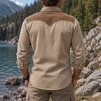 Acid-Wash Long-Sleeve Denim Shirt