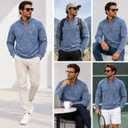 Acid-Wash Zip-Pocket Polo Shirt