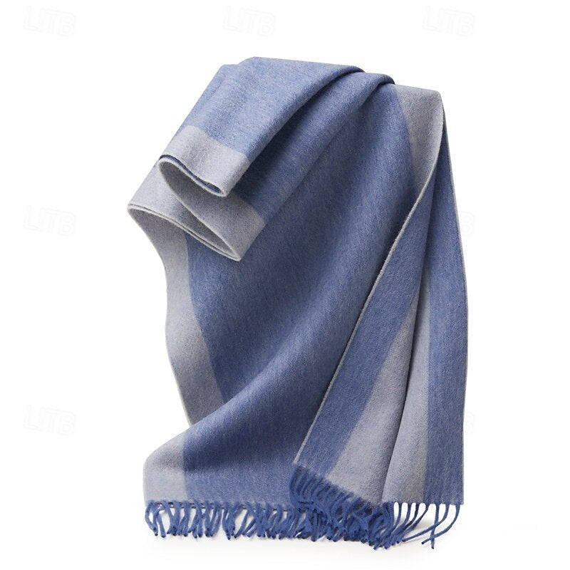 100% Wool Rectangle Scarf - oukumen