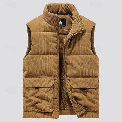 Corduroy Fleece Vest Outdoor Vest - oukumen