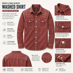 Acid-Wash Long-Sleeve Denim Shirt
