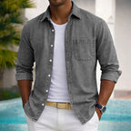 Washed Long-Sleeve Denim Shirt