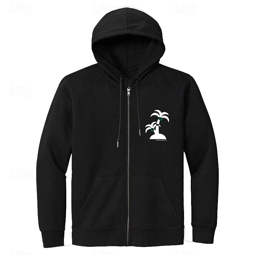 100% Cotton Full Zip Hoodie - oukumen