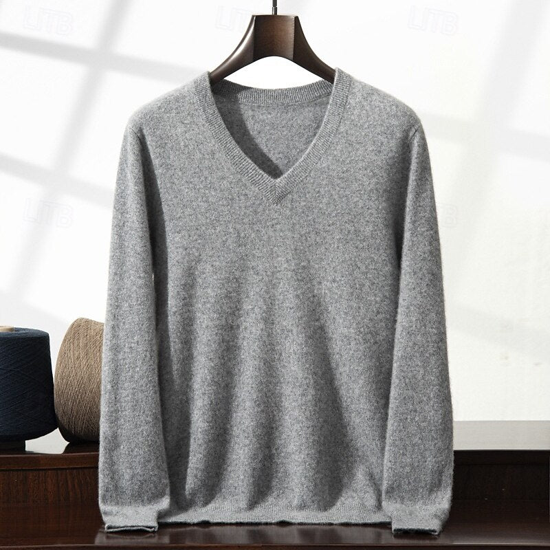 Cashmere V Neck Knitwear Sweater - oukumen