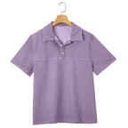 Color-Block Acid-Wash Polo Shirt