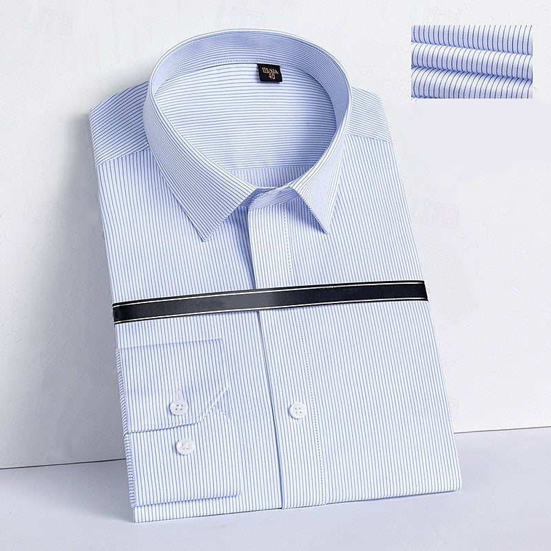 100% Cotton Non-iron Dress Shirt Luxury Twill Shirt - oukumen