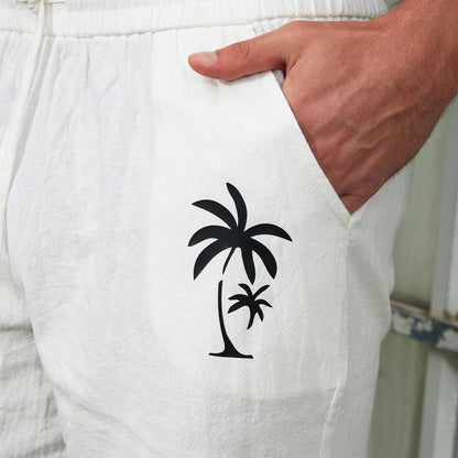 100% Cotton Coconut Tree Print Shorts