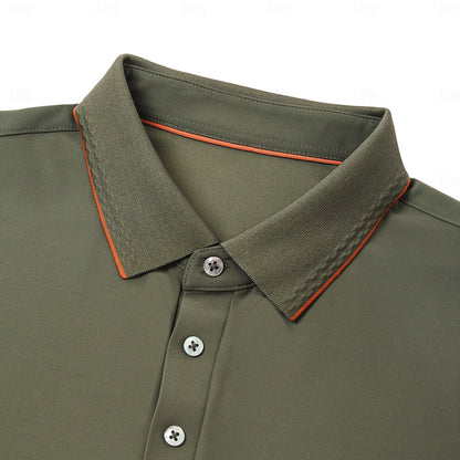 Refined Knit contrast collar Polo