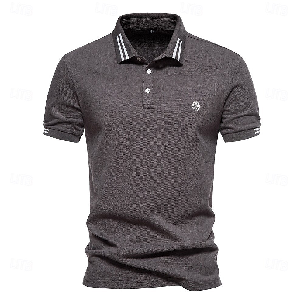 Formal Striped Knit Work Polo - oukumen