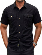 Acid-Wash Short-Sleeve Shirt