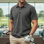 Acid-Wash Pocket Polo Shirt