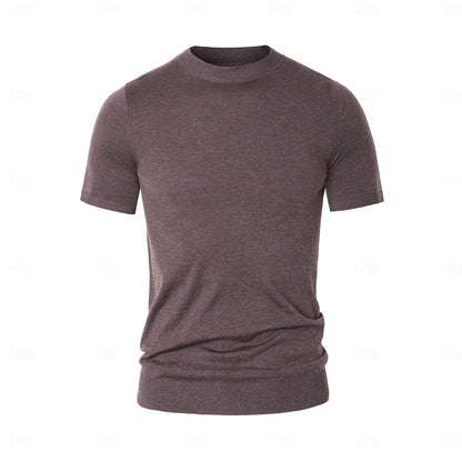 Premium Wool Blend Mock Neck Tee