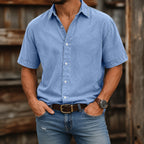 Acid-Wash Short-Sleeve Shirt