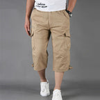 Drawstring Cargo Capri Shorts