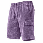 Acid-Wash Drawstring Shorts