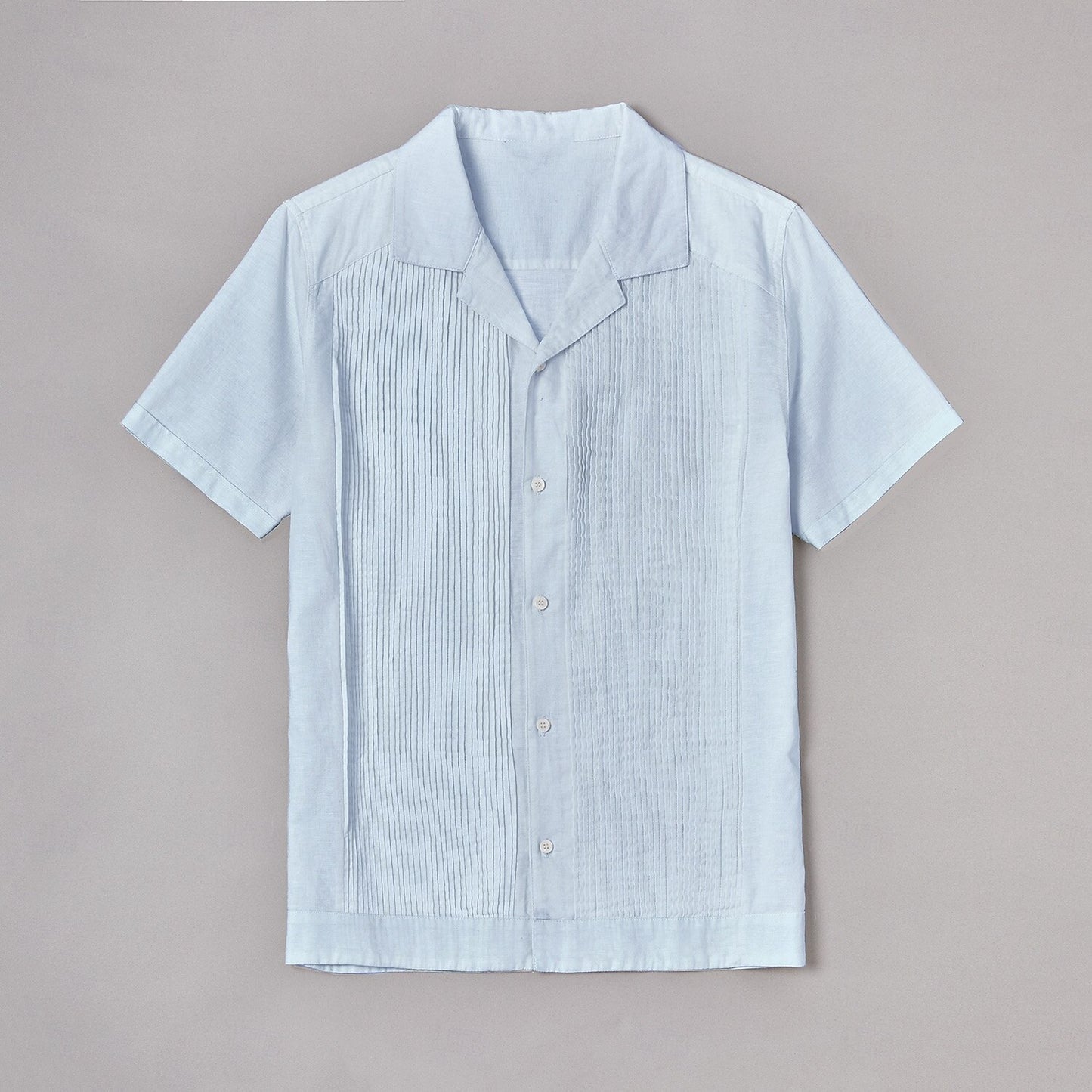 Cotton-Linen Pleated Shirt