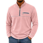 Acid-Wash Zip-Pocket Polo Shirt