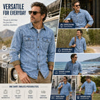 Acid-Wash Long-Sleeve Denim Shirt